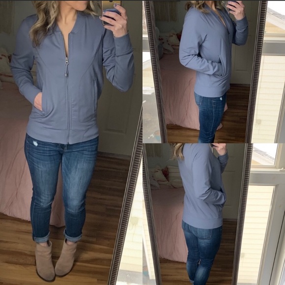 Athleta Jackets & Blazers - Athleta Bombtastic Jacket Flint Gray Size L